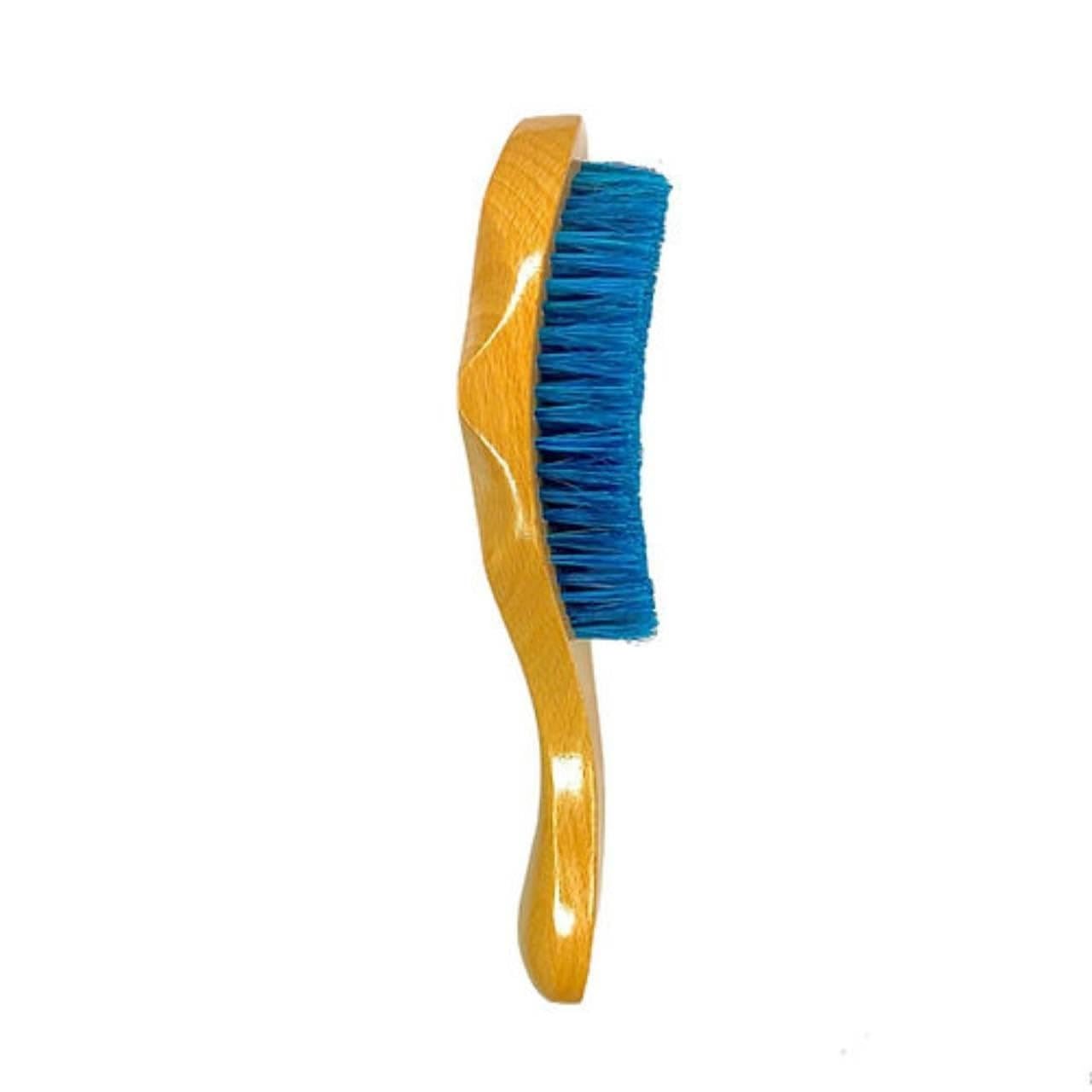 JIGGSAWMILLIONS Medium Wave Brush for Men with Blue Bristles, Medium Bristles for Thick Coarse Hair