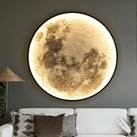 Lampada Da Parete A Luna Addormentata, Diametro 45 Cm, Per Cameretta Bambini, Bestseller Con Sorpresa: Orso E Stelle Nella Luce