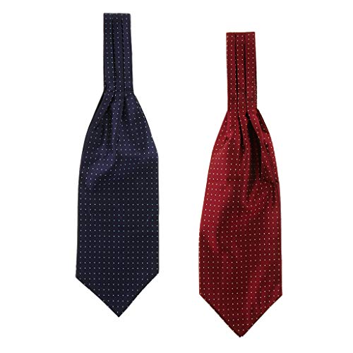 Conjunto De 2 Gravatas De Seda Polka Dot Dos Homens Laços Jacquard Tecido Presentes Casuais Ascot