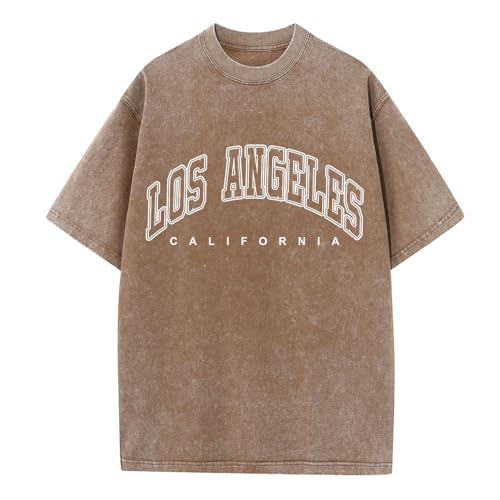 Los Angeles Preppy T-Shirt Graphic Oversized T Shirts for Women