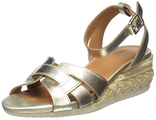 Materiale esterno: pelle Geox D Ischia Corda C, Sandali Donna, Lt Gold, 40 EU
