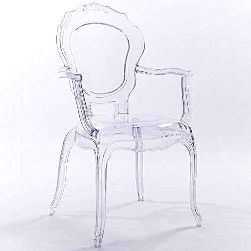PLATA DECOR IMPORT Princess Style Chair, Clear Chair, Side Chair, Crystal Stylish Dining Chair, Ideal for Dining Room, Vanity Chair, Bedroom (PLA-DI-PC887) by PLATA DECOR IMPORT - Image 2