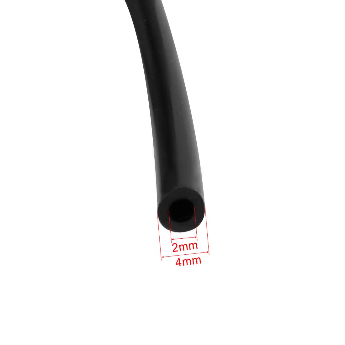 Tubo In Silicone Flessibile 4m, Diametro Interno 2mm X Esterno 5mm, Per Acqua E Aria, Resistente Al Calore, Per Pompe E Trasferimento Liquidi - Nero