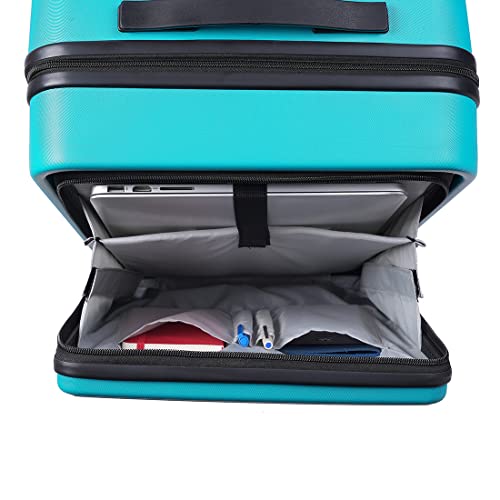 Image of The Assembly Cabin Luggage Polycarbonate 54 cms - Premium Hardsided Trolley Bag with TSA Lock for Flight Travel - Teal