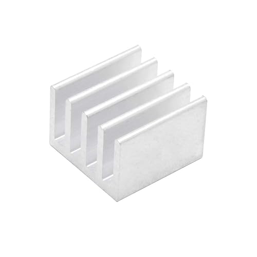 Miniatura 3 de 20 unidades de disipador de calor de aluminio de 0.55 x 0.55 x 0.39 pulgadas con cinta adhesiva conductora térmica para Raspberry Pi, chip