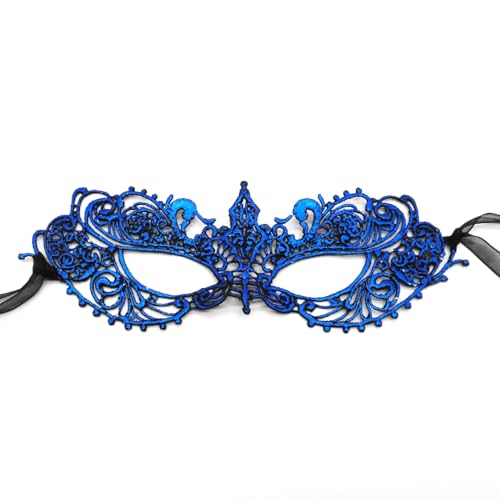 Masque vénitien sexy en dentelle pour bal, carnaval, Halloween, bal de fin d'année, carnaval, fête costumée, cosplay - Accessoire de costume pour femme -...