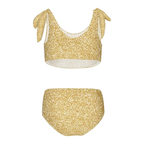 Wusikd Gold Glitter Girls Swimsuits Two Piece Gradient Swimwear Bikini Set for for Girls Size 9-102