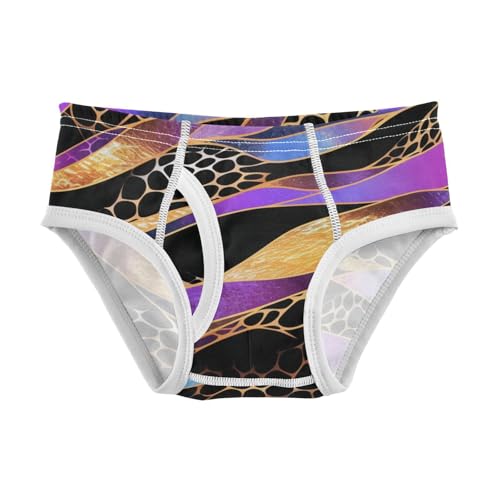 KLL Snake Skin Black Metallic Elegant Texture Baby Boys Comfort Boxer Briefs Breathable Children Undies