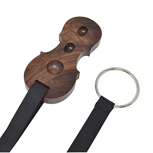 Kingpoint-Massivholz-Cello-Halter, Antirutsch-Stopper, Anchor-Schutz in Cello-Form, 3 Löcher natürliches holz (Black Walnut)
