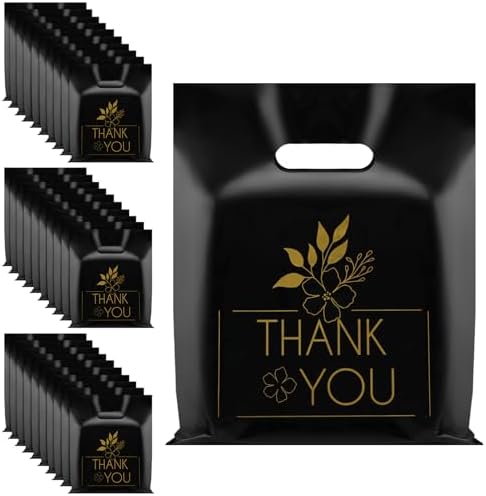 100 Pack Thank You Merchandise Bags, 2MIL Thank