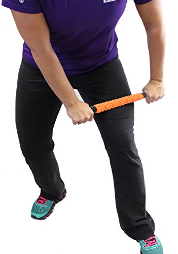 The Muscle Stick Roller | Massage Roller for Runners & Athletes | Muscle Roller Stick"Life-Proof" Strong Full Stainless Steel Core, ABS Plastic, Premium Star Textured Handles - Elite Hard Orange