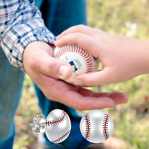 Baseball Stud Earrings Softball Dodger Girl Ear Studs 925 Sterling Silver Sport Lover Jewelry Gift For Unisex Women Men #TOP6