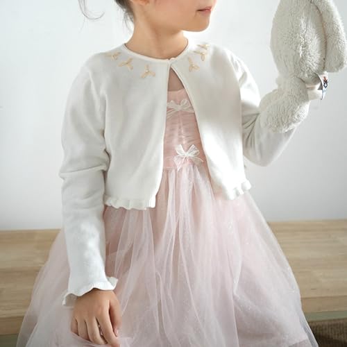Girls Cardigan Dress Cover Up Kids 100% Cotton Bolero Shrug Cover Up Solid Color Knitwear for Spring Summer3