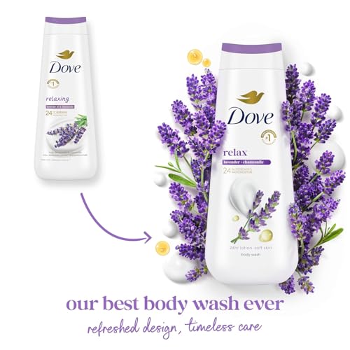 Image of Dove Body Wash Relaxing Lavender Oil & Chamomile for 24hr Lotion-Soft Skin Moisturizing Skin Cleanser with No Sulfates No Parabens 591ml