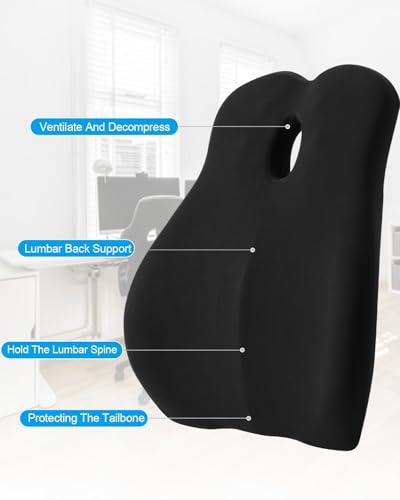 FAOKZE Ergonomisches RückenKissen aus Memory Foam, Memory Foam Rückenkissen für Bürostuhl & Sofa, Rückenkissen Stuhl mit Antistatischem, hautfreundlichem Bezug und für eine Bequeme Sitzhaltung