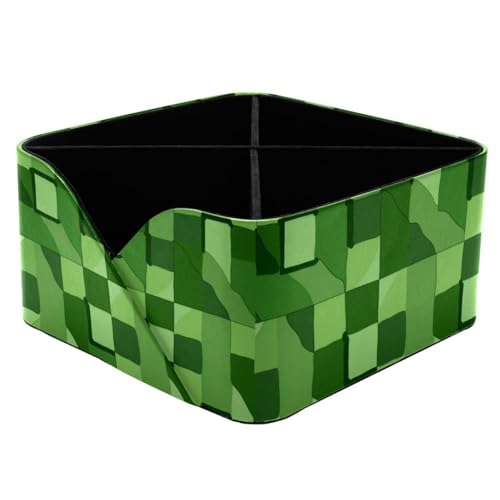Porte-stylos rectangulaire à compartiments géométriques vert - 2