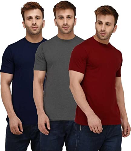 Image of INKKR Men Round Neck Tshirt for Men Pack of 3 Combo