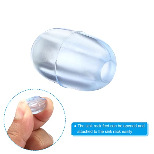 Pies para rejilla de fregadero PATIKIL 50 piezas plástico transparente miniatura 5