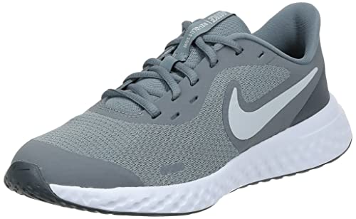 Nike Unisex-Kid's Revolution 5 Grade School Running Shoe, Cool Grey/Pure Platinum-Dark Grey, 4Y Regular US Big Kid
