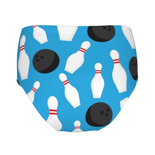 Sport Bowling Ball And Bowling Pins Girls' Underwear Soft Cotton Little Girls Panties Comfort Briefs2
