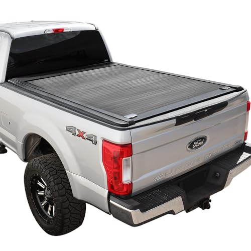Syneticusa MB Retractable Tonneau Cover | 2008-2026 Ford F-250/350 Super Duty | 6' 10" Truck Bed | 6063-T5 Aluminum | Double Lock | 3-Year Warranty | Waterproof Low Profile Hard Truck Bed Cover