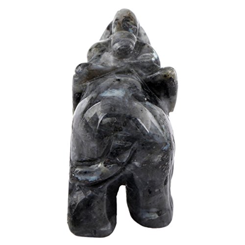 Nupuyai Labradorite Carved Crystal Animal Elephant Statue Figurine - Image 2