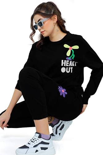 Image of ZEYO Women Cotton Track Suit Conversational Printed Co-ords Set