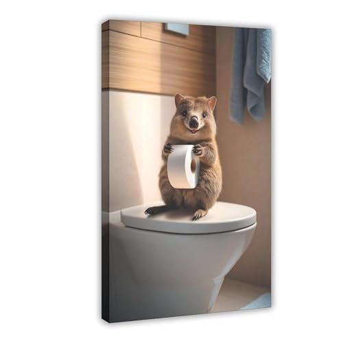 Toile quokka mignon décoration murale raffinée pour salon chic