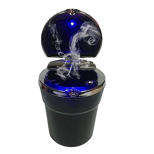 Voiture avec Couvercle Anti-odeurs – cendrier Portable sans fumée avec lumière LED pour Voyage, Porte-gobelet, Maison, Voiture, Bureau Teksome