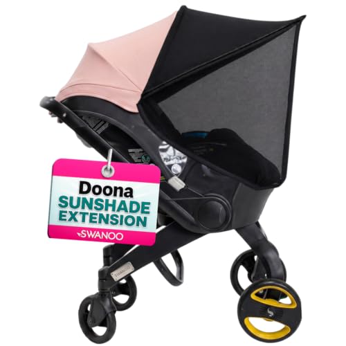 Doona Car Seat Sun Shade Extension Baby Car Seat Sun Cover Canopy Extender Infant Stroller Sunshade with UV Protection Breathable Mesh Bug Net Newborn Stroller Bunting