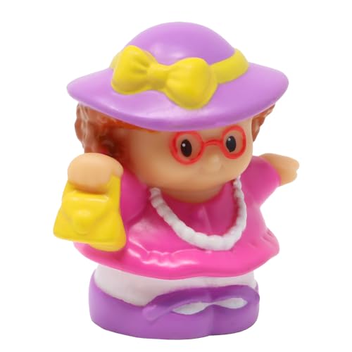 Fisher-Price Pieza de repuesto para colección Little People Tea Party Dollhouse Playset B3004 - Figura de Maggie de repuesto vestida con vestido rosa con sombrero