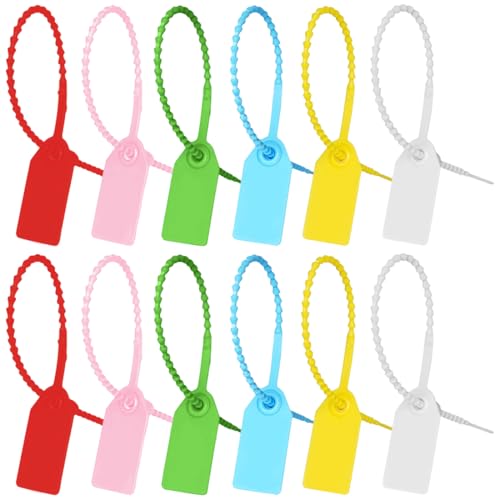DIFLAX 120 Stück Plomben, Plomben Kunststoff, Sicherheitsplomben aus Kunststoff, Kunststoff-Kabelbinder Tags, kabelbinder Tags, Logistik Transport Tags, für Koffer, Reisegepäck, Beschriftung