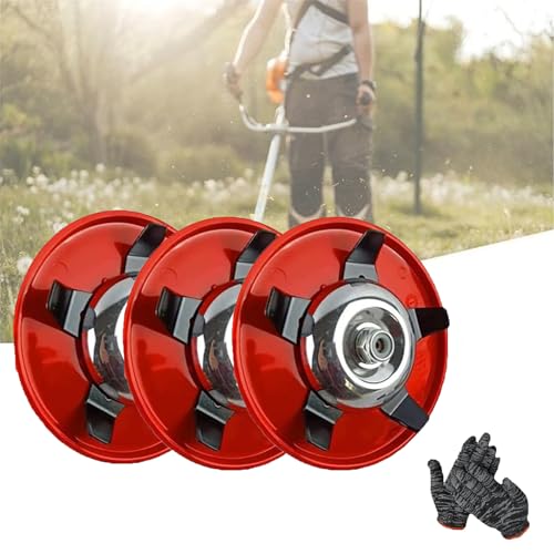 Weeding Discs for Weed Eater, Weeding Disc, Weed Eater Weeding Discs, One Blade Replacement Heads, Steel Brush Cutter Head for Lawn, Garden, and Yard Grass Removal (3Pcs)