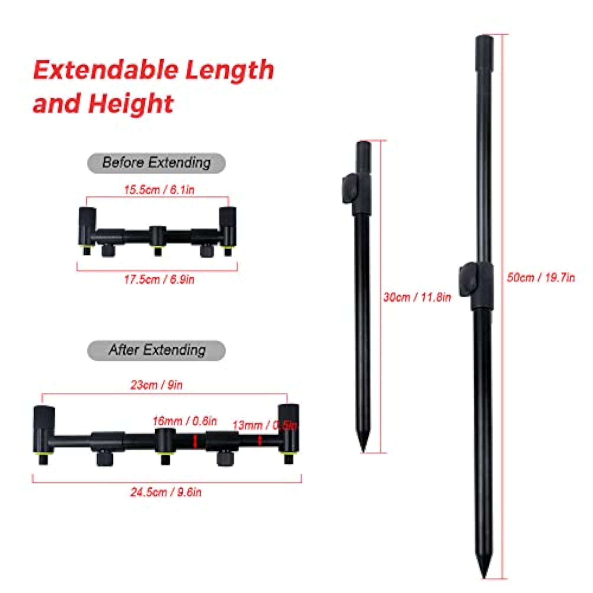 Adjustable Aluminum Bankstick Pole Rest for Fishing