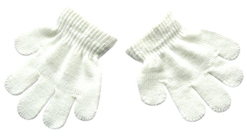Baix Toddler Boys And Girls Winter Knitted Writing Gloves, 1-3 Years Old, White #TOP1