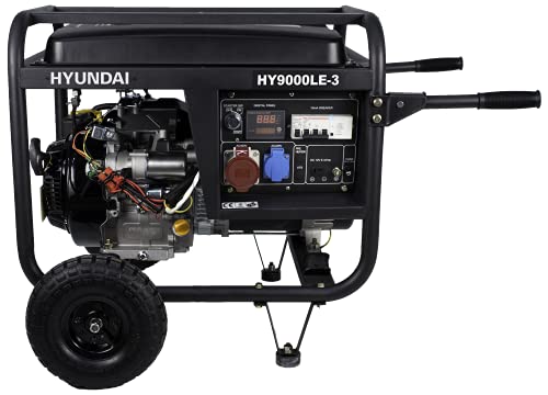 Hyundai Generador Gasolina HY-HY9000LEK-3 Trifásico – Serie Pro 3000rpm – Potencia 8,1kVA / 2,5kW – Motor 420cc – Depósito 25L – Autonomía 20h – Bajo Ruido 72dBA