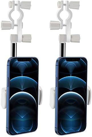 360 Degrees Rotating Phone Holder 2PCS Car Phone Holder Mount Car Rearview Mirror Phone Mount Car Dashboard Phone Holder Car Vent Phone Mount GPS Phone Holder Car Accessories for Phone (White+White)