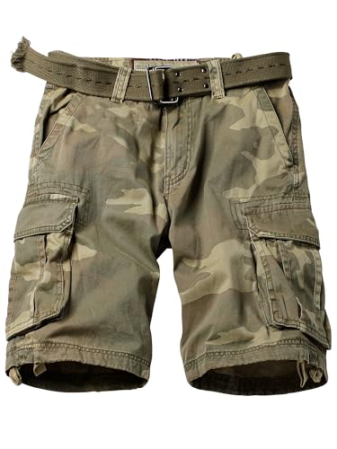 AKHIKING Camo Cargo Shorts for Men Cotton Casual Wild Outdoor Work...