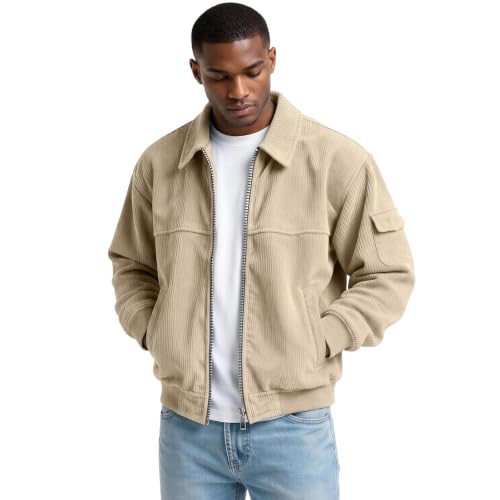 Corduroy Shirt Men Vintage Long Sleeve Button Down Jackets with Pockets - image 2