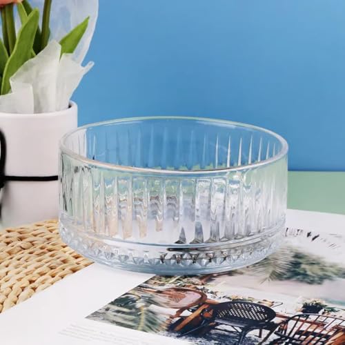 Image of WRINGO Glass Bowl for Kitchen Prep, Dessert, Dips, and Candy Dishes, Cake, Snack Bowl Set of 6 Or Nut Bowls, and Microwave Safe Clear Glass Bowls for Mixing, Storing Size 4.5 Inch (WR-10)