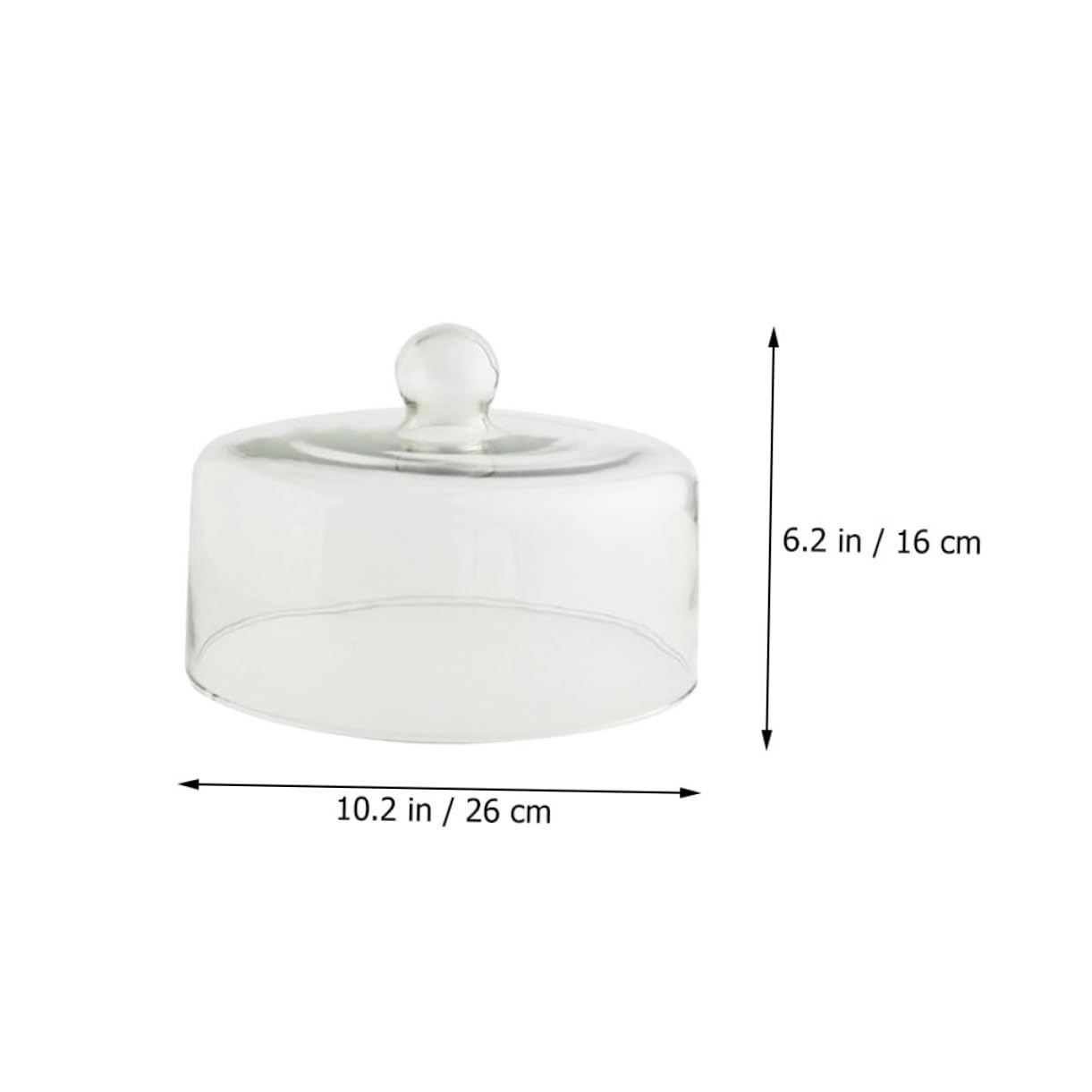 POPETPOP Cubierta de Pastel Transparente de Vidrio sin Plomo 26 Cm Asa Protectora para Alimentos Hogar Cocina Anti Polvo para Repostería y Postres