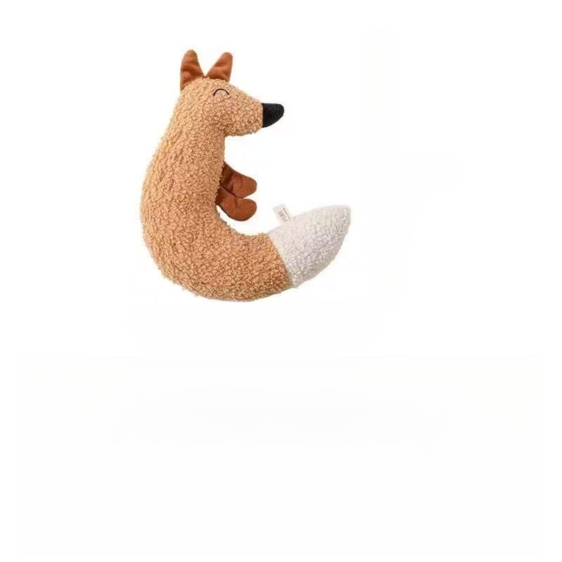 DAFORERAL Teddy Fleece Plush Pet Toy for Cats and Dogs, Animal Shape Crinkle Sound with Catnip, Soft Chew Toy for Puppies and Kittens (Fox)