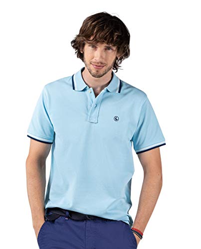 El Ganso 1100W200022 Polo Piqué Tip Celeste, Azul, XL para Hombre