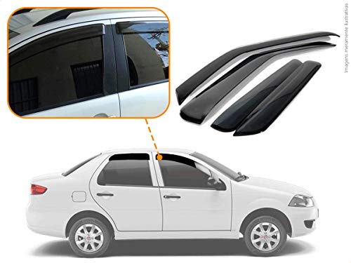 Calha de Chuva Acrilica Adesiva Fiat Palio Siena Palio Weekend Adventure Locker 1996 a 2011 4 Portas