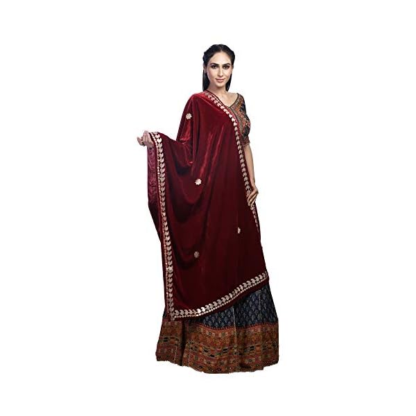 Traditions Bazaar Women's Embroidered Velvet Dupattas - Image 3