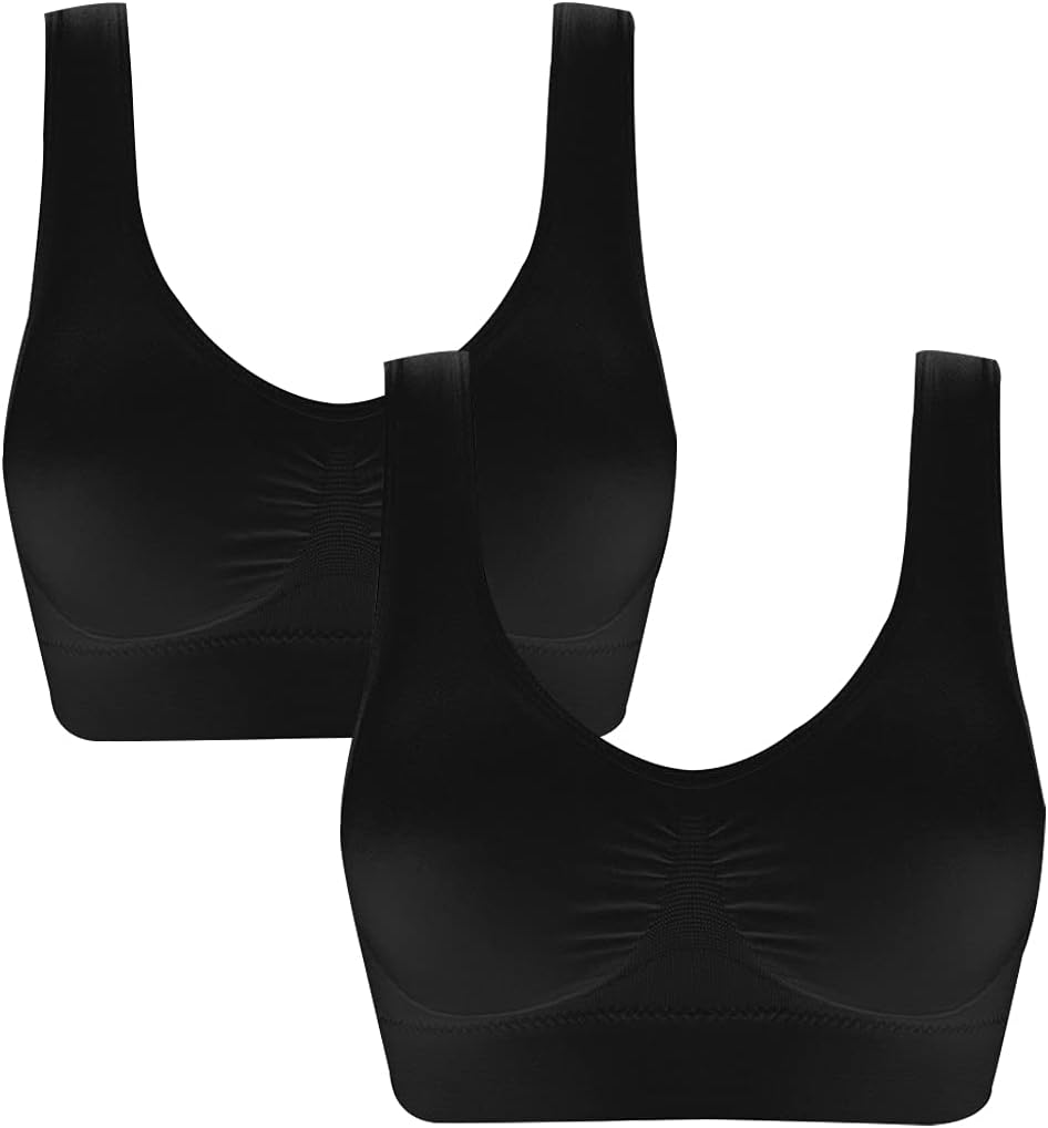 Yvette Reggiseno Sportivo, Forte Tenuta, Schiena Ad Anello, Grande Seno Chiusura Frontale Bustino Sportivo Da Donna Per Corsa Fitness Jogging Nero Xxl 114413440