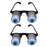 Dwuww 2Pcs Pop Out Eye Glasses Wobbly Eyes On Springs Pop Out Novelty Glasses Halloween Carnival Party Plastic Joke Horror Shock Toy Gag Toys and Practical Jokes Novelty and Gag