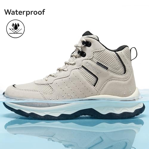 Image of ANJOUFEMME Women's Waterproof Hiking Boots Lightweight Non-Slip Outdoor | Trekking, backpacking, camping, breathable & durable