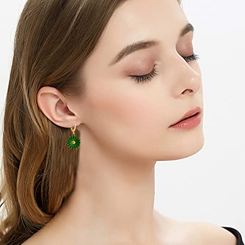 8 Pairs Huggie Hoop Earrings Small Gold Plated Cubic Zirconia Daisy Huggie Hoop Earrings for Women3