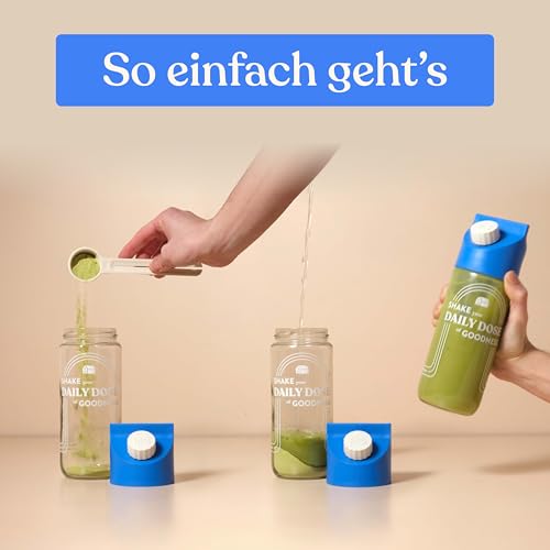 Blue Farm Starter Kit Bio Matcha Oat Latte auf Haferbasis ohne Zuckerzusatz - Mit dem Vitalpilz Lion’s Mane - Vegan - laktosefrei & glutenfrei (300 g (1er Pack), Matcha)